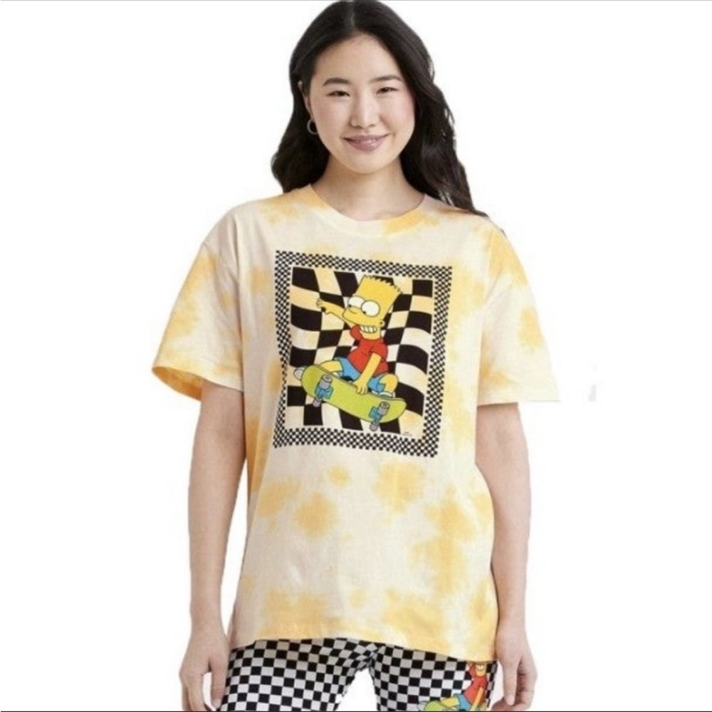 Target Bart Simpson skateboard yellow tie dye graphic tee